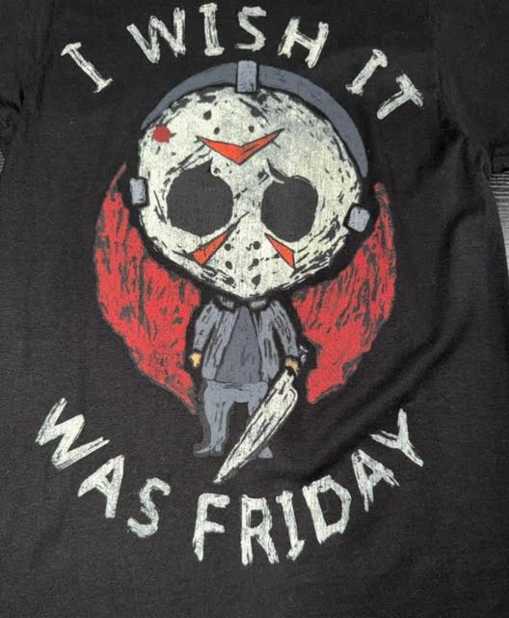 Friday The 13Th Chibi I Wish It Was Friday Graphic T-Shirt Black Size XS